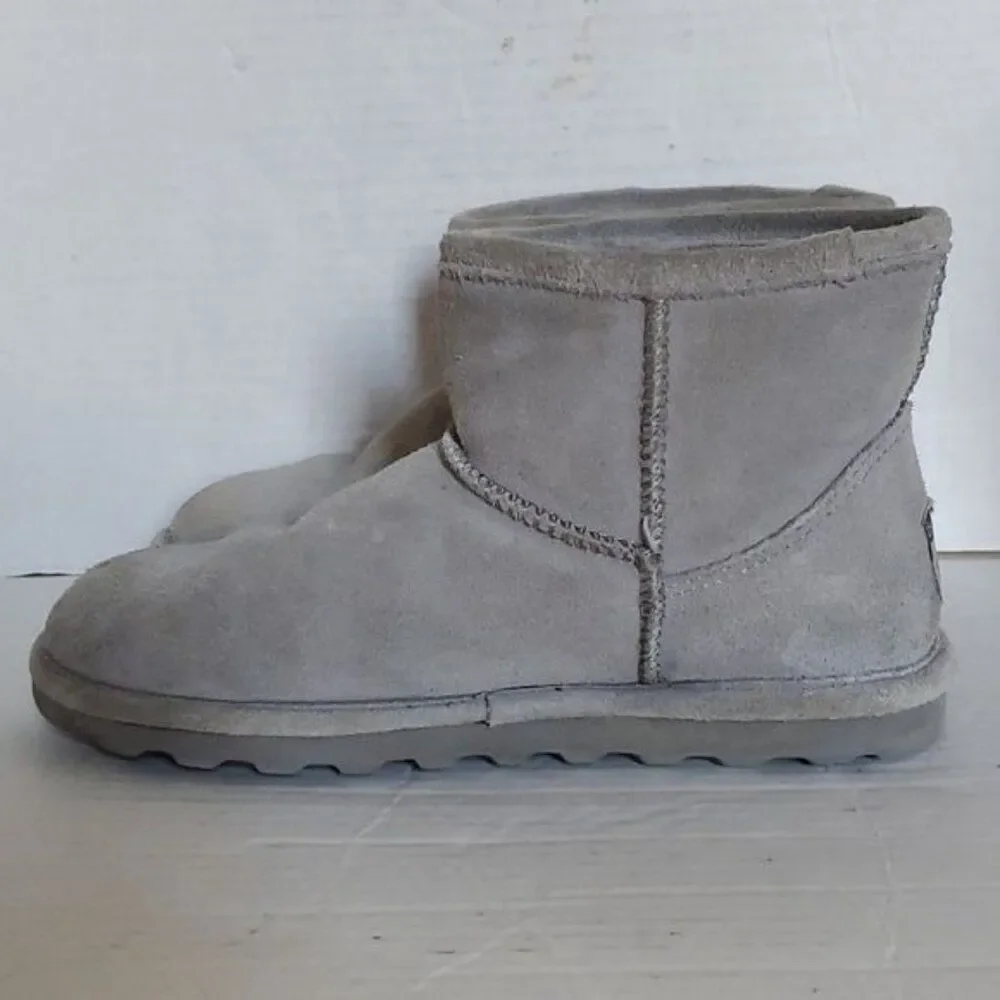 Bearpaw Boots Booties Shoes Gray Suede Winter Snow Alyssa Ankle Youth GIRLS 4